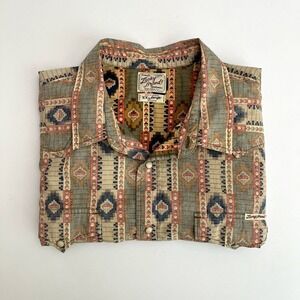 Lucky Brand Mens Western Vintage Style Long Sleeve Button Down Shirt Western M13